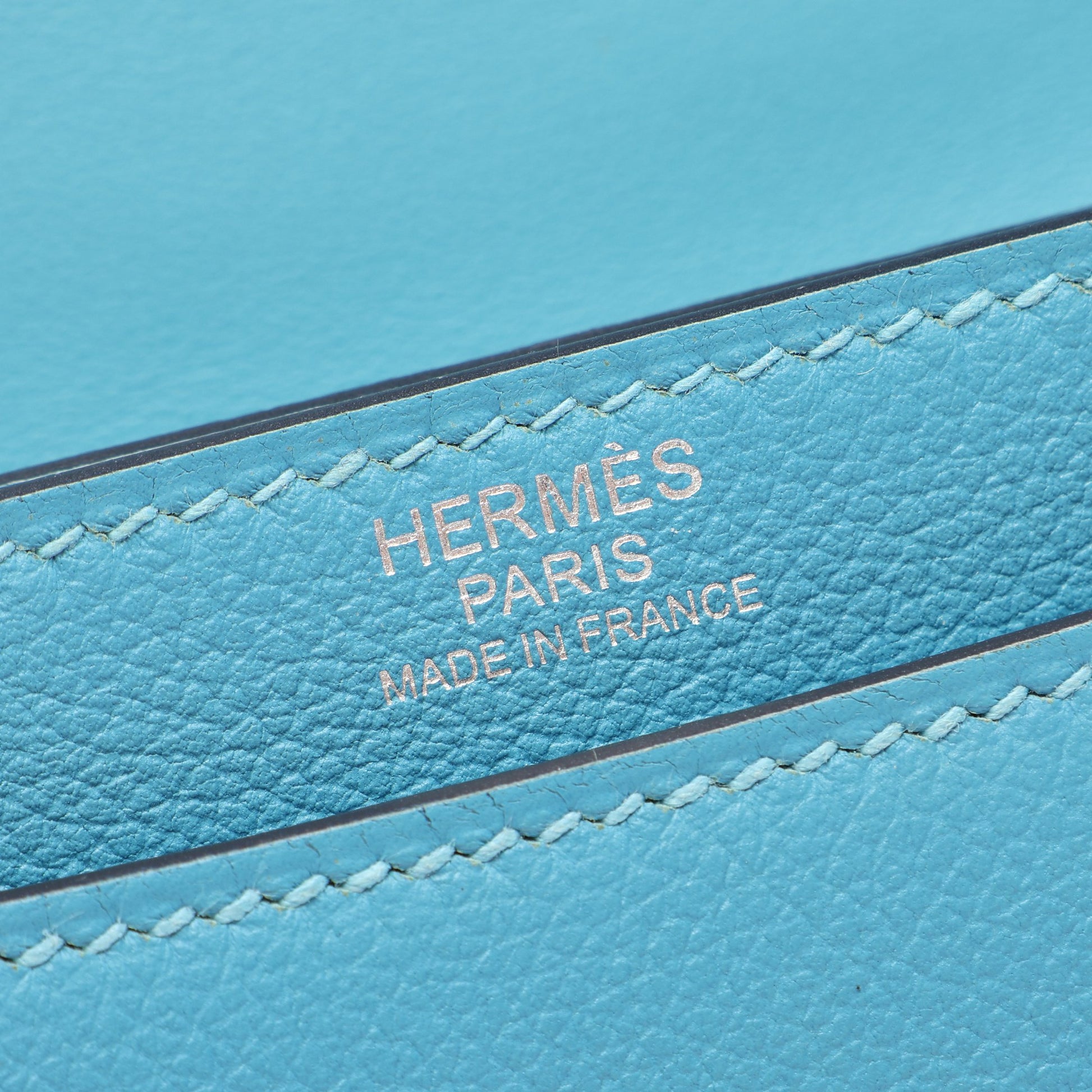 サックエルメス2002 20 ショルダーバッグ エバーカラー ブルー シルバー金具 D刻印 エルメス バッグ HERMES