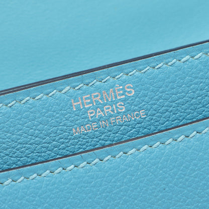 サックエルメス2002 20 ショルダーバッグ エバーカラー ブルー シルバー金具 D刻印 エルメス バッグ HERMES