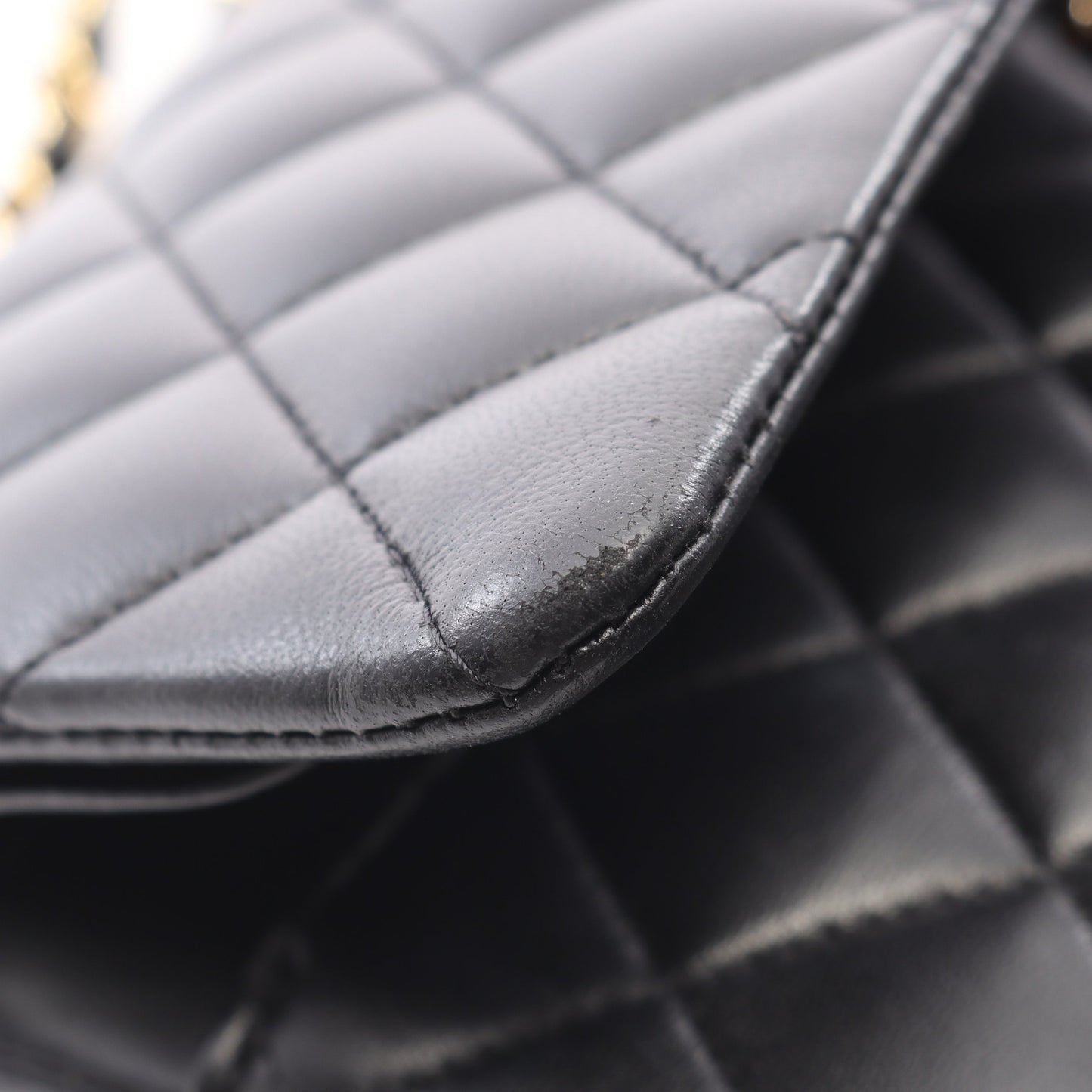 マトラッセ Wフラップ Wチェーンショルダーバッグ ラムスキン ブラック ゴールド金具 シャネル バッグ CHANEL