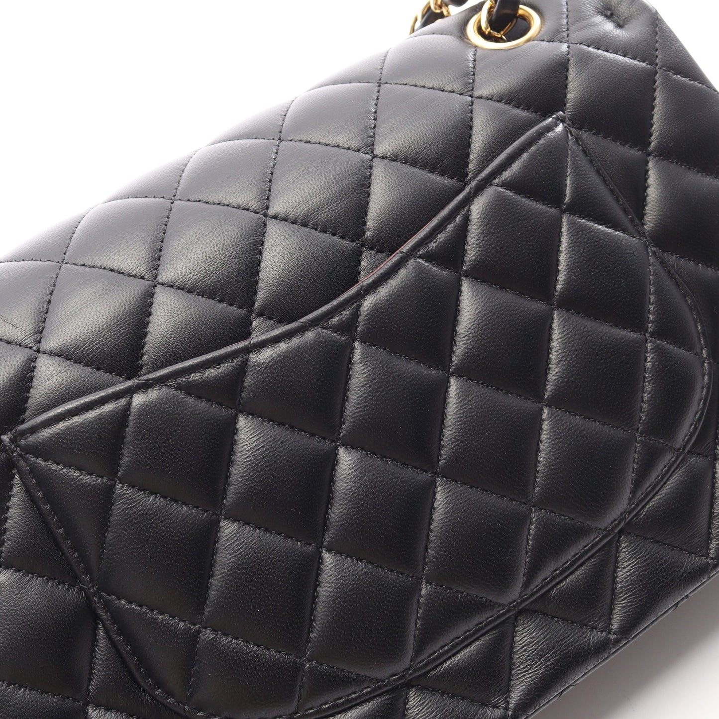 マトラッセ Wフラップ Wチェーンショルダーバッグ ラムスキン ブラック ゴールド金具 シャネル バッグ CHANEL