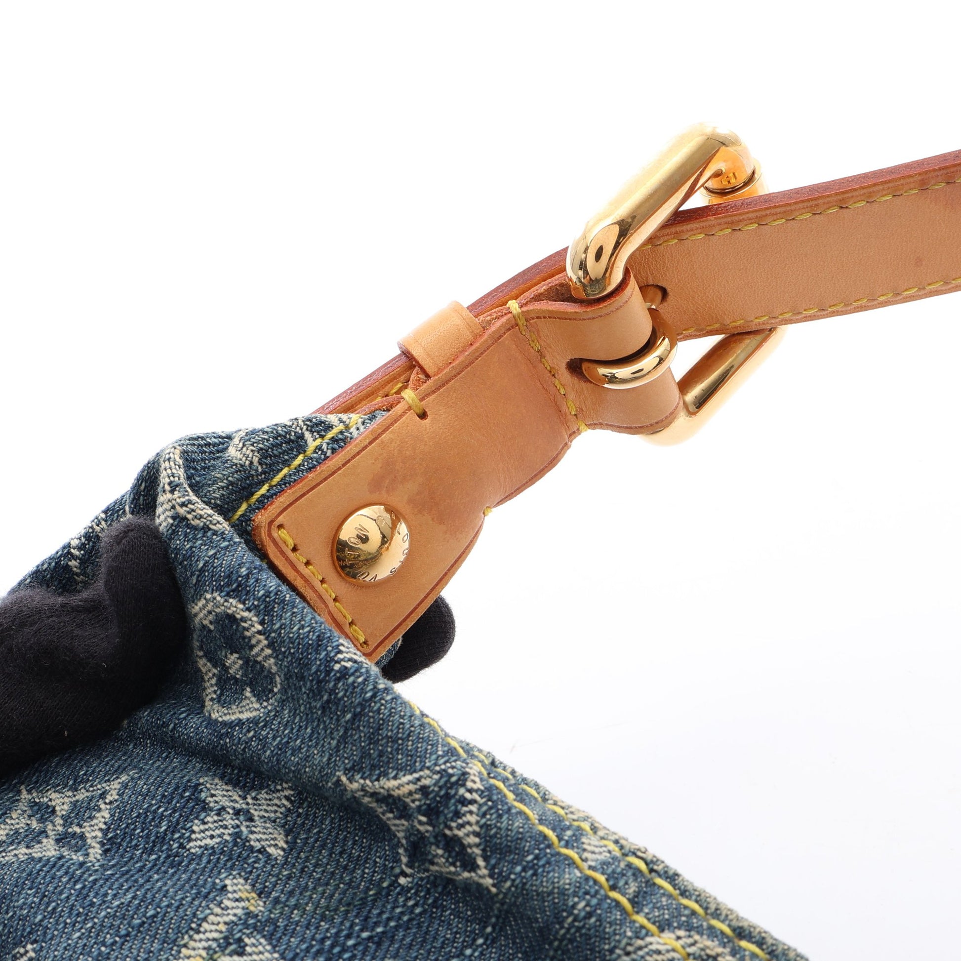 バギーPM モノグラムデニム ショルダーバッグ デニム レザー ブルー ルイヴィトン バッグ LOUIS VUITTON