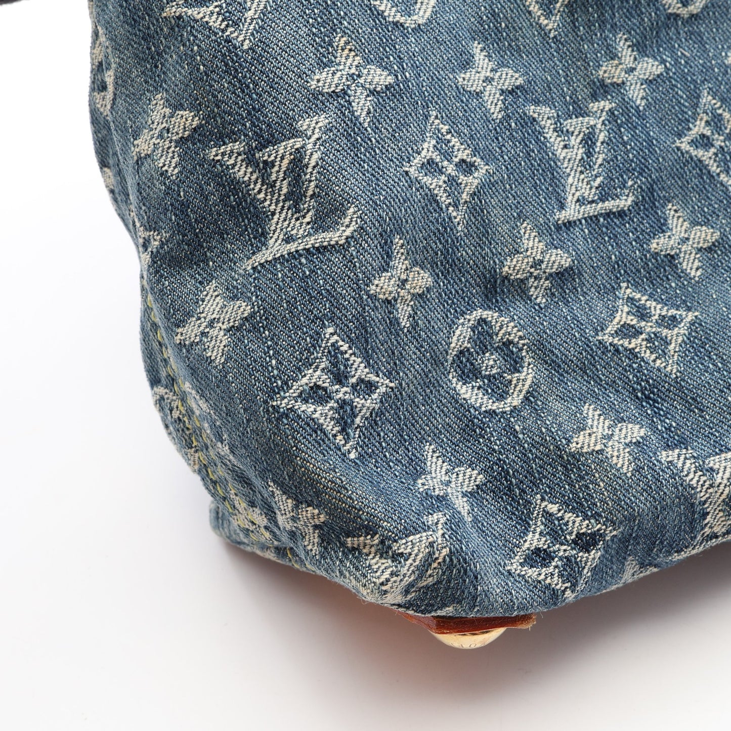 バギーPM モノグラムデニム ショルダーバッグ デニム レザー ブルー ルイヴィトン バッグ LOUIS VUITTON