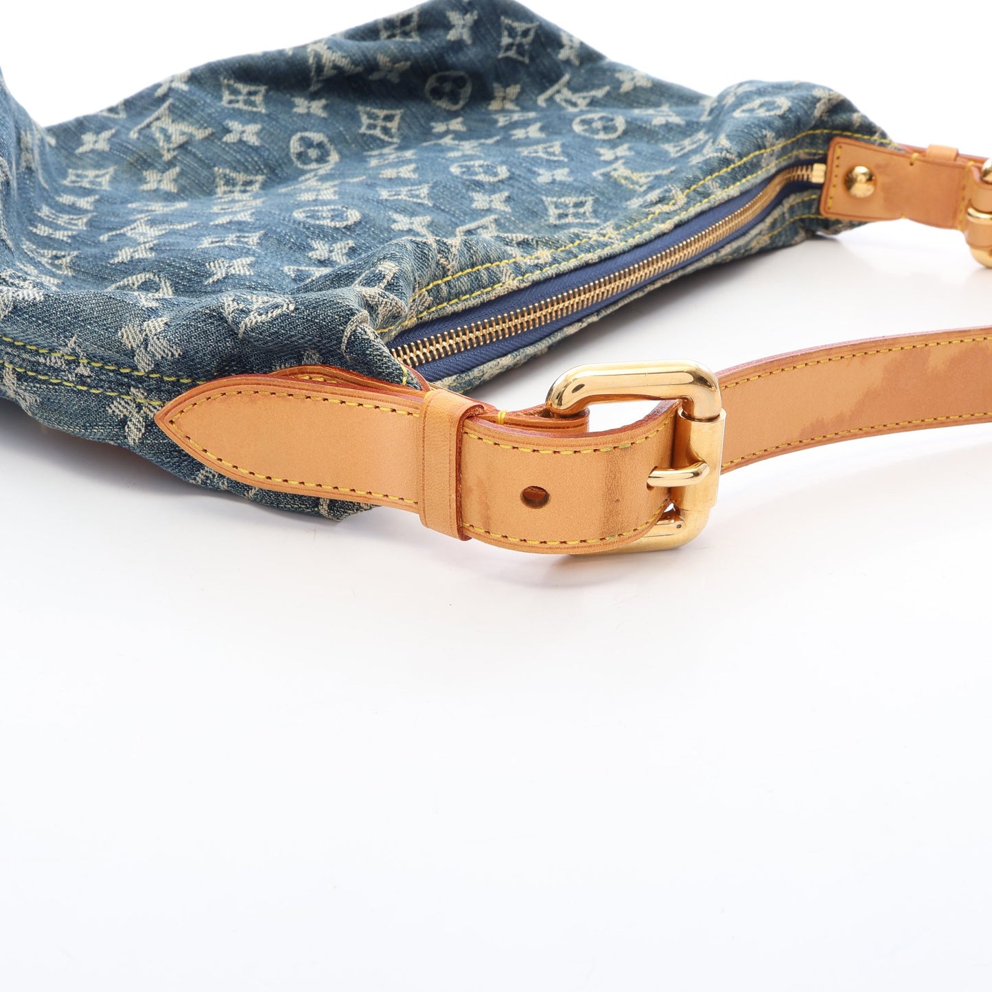 バギーPM モノグラムデニム ショルダーバッグ デニム レザー ブルー ルイヴィトン バッグ LOUIS VUITTON