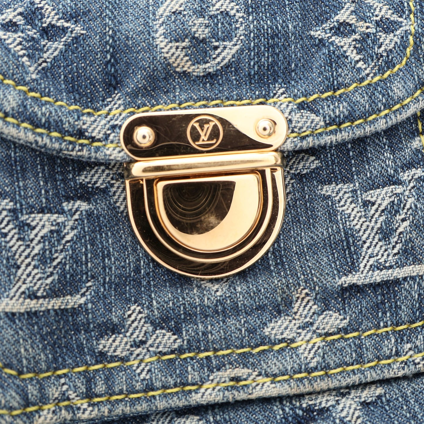 バギーPM モノグラムデニム ショルダーバッグ デニム レザー ブルー ルイヴィトン バッグ LOUIS VUITTON