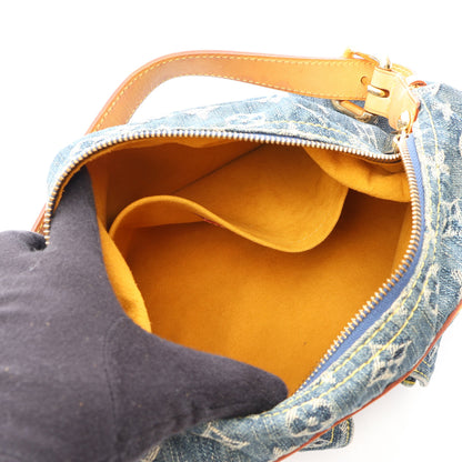 バギーPM モノグラムデニム ショルダーバッグ デニム レザー ブルー ルイヴィトン バッグ LOUIS VUITTON