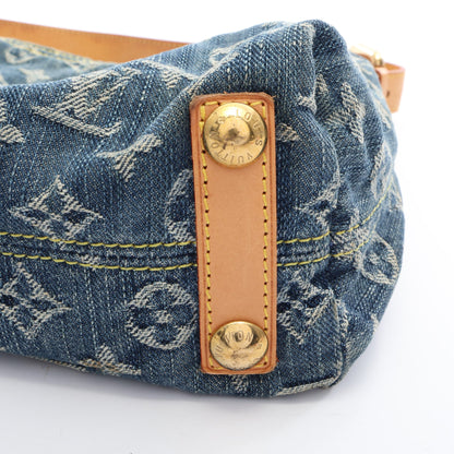 バギーPM モノグラムデニム ショルダーバッグ デニム レザー ブルー ルイヴィトン バッグ LOUIS VUITTON