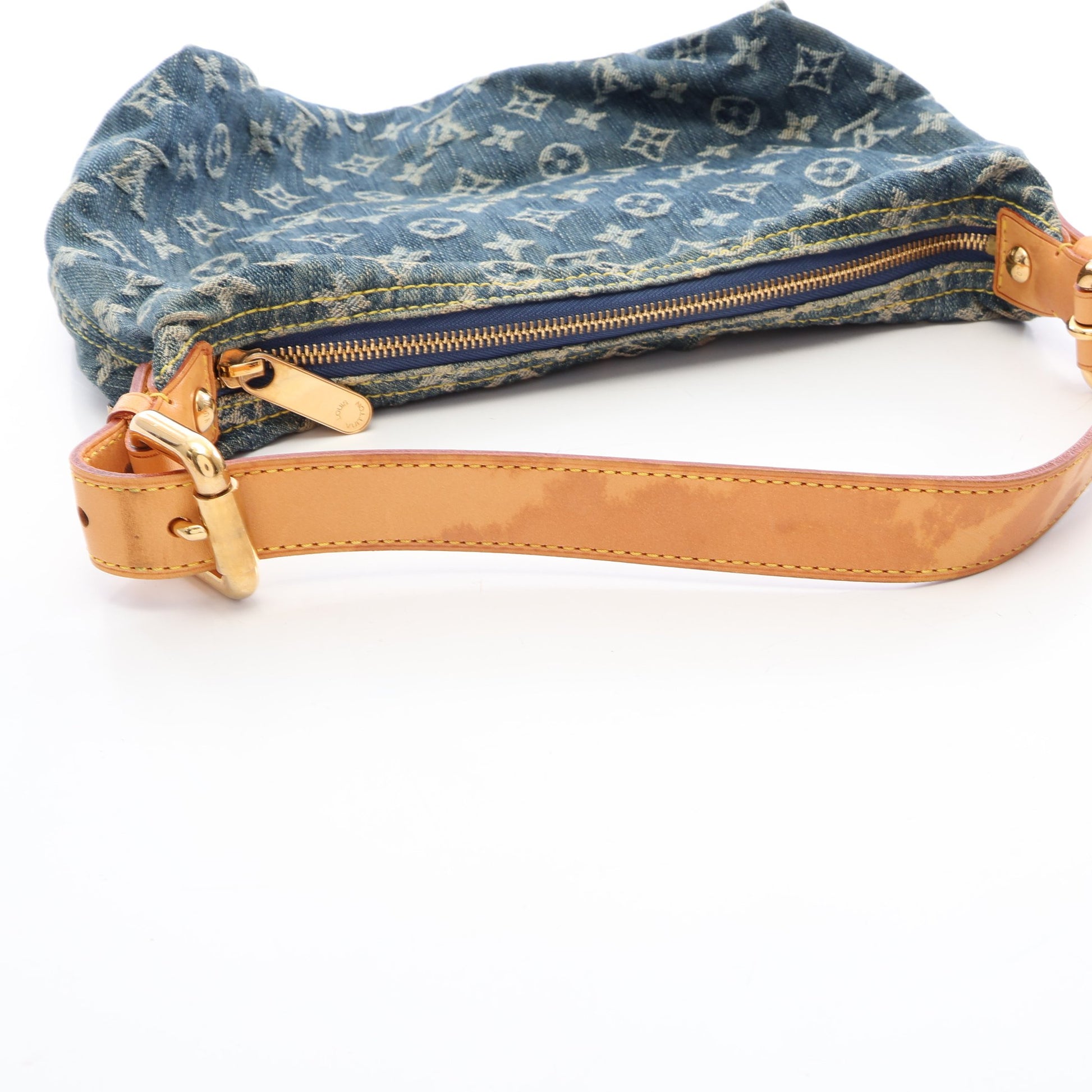 バギーPM モノグラムデニム ショルダーバッグ デニム レザー ブルー ルイヴィトン バッグ LOUIS VUITTON