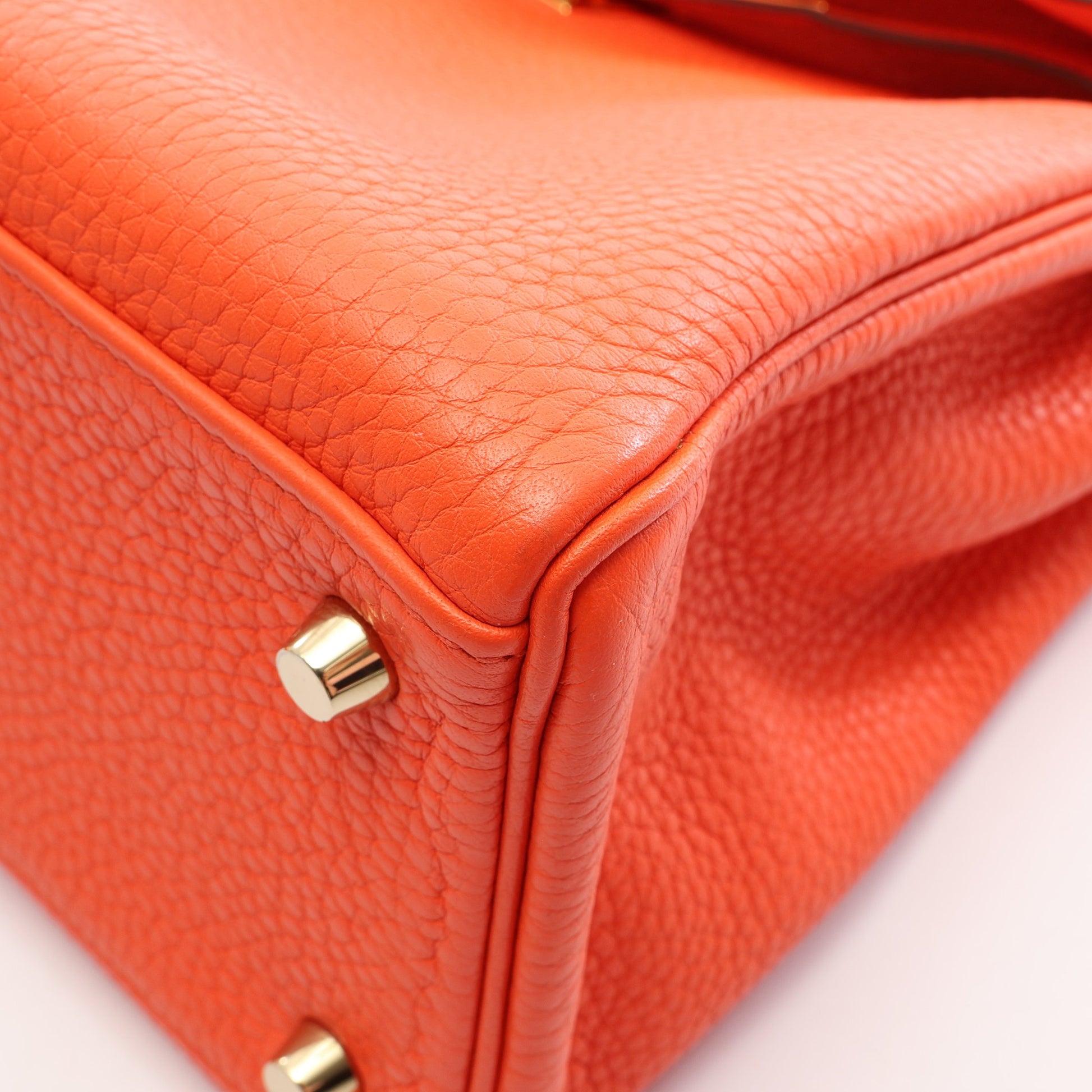 ケリー28 内縫い 2WAY ハンドバッグ トリヨンクレマンス オレンジ ゴールド金具 T刻印 エルメス バッグ HERMES