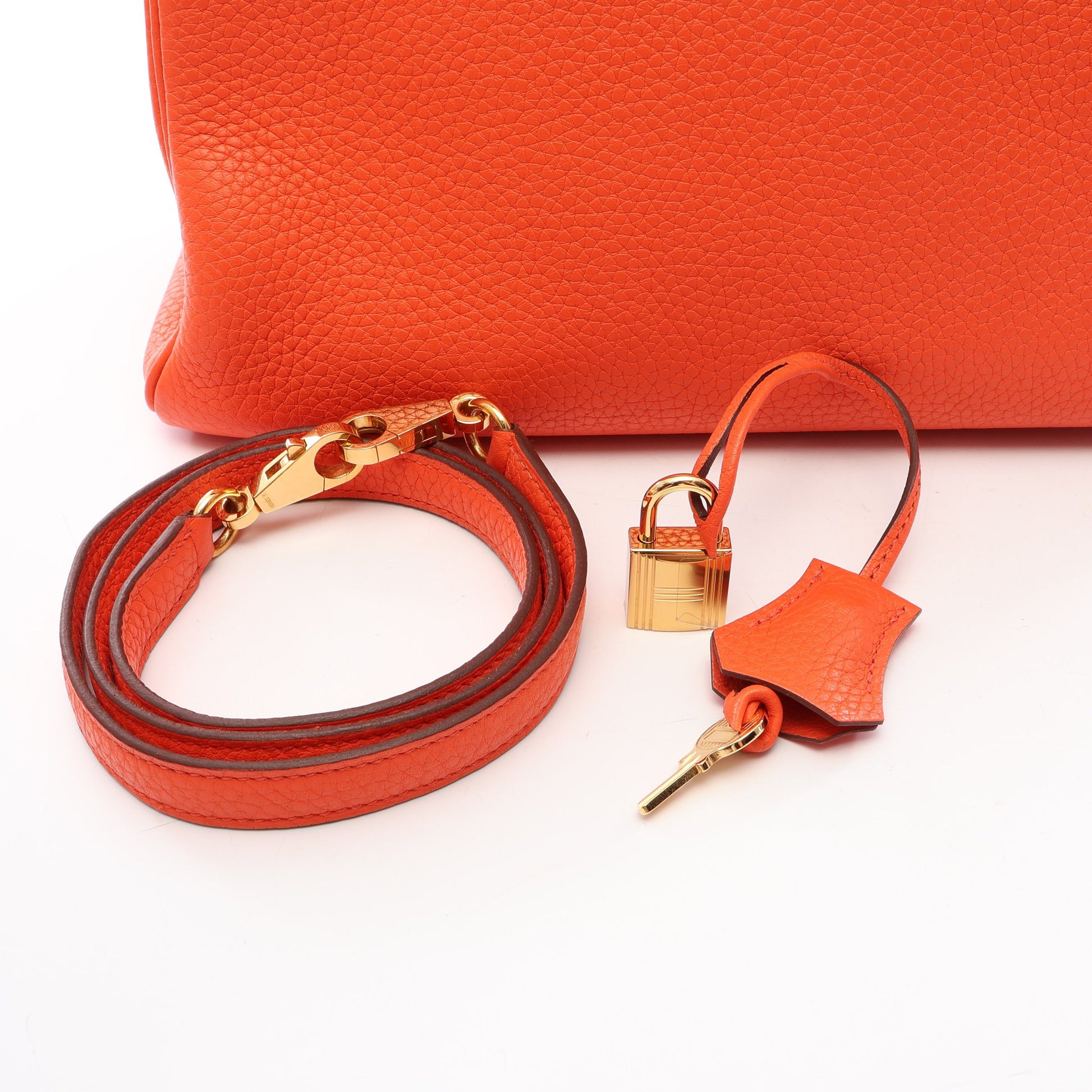 ケリー28 内縫い 2WAY ハンドバッグ トリヨンクレマンス オレンジ ゴールド金具 T刻印 エルメス バッグ HERMES