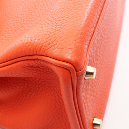 ケリー28 内縫い 2WAY ハンドバッグ トリヨンクレマンス オレンジ ゴールド金具 T刻印 エルメス バッグ HERMES