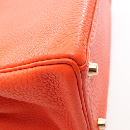 ケリー28 内縫い 2WAY ハンドバッグ トリヨンクレマンス オレンジ ゴールド金具 T刻印 エルメス バッグ HERMES