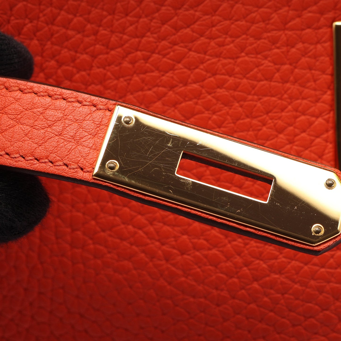 ケリー28 内縫い 2WAY ハンドバッグ トリヨンクレマンス オレンジ ゴールド金具 T刻印 エルメス バッグ HERMES