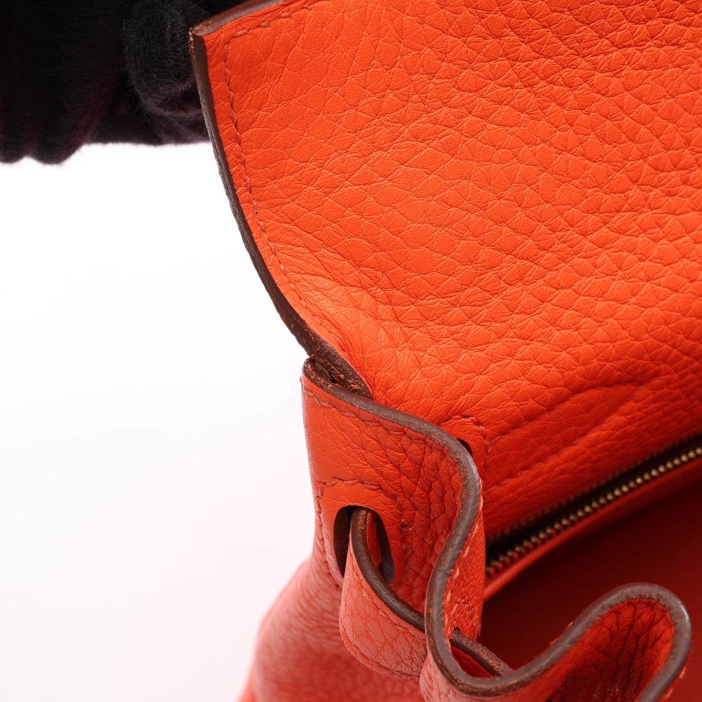 ケリー28 内縫い 2WAY ハンドバッグ トリヨンクレマンス オレンジ ゴールド金具 T刻印 エルメス バッグ HERMES