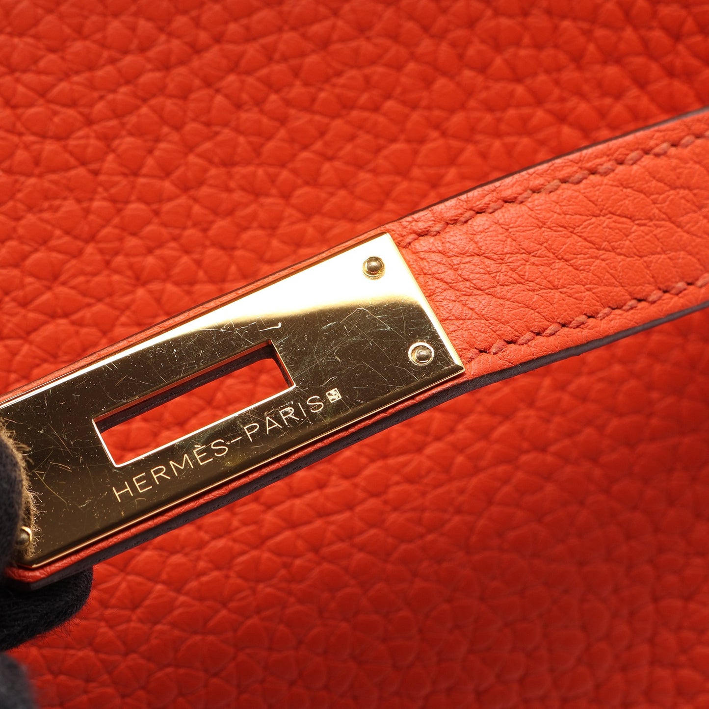 ケリー28 内縫い 2WAY ハンドバッグ トリヨンクレマンス オレンジ ゴールド金具 T刻印 エルメス バッグ HERMES