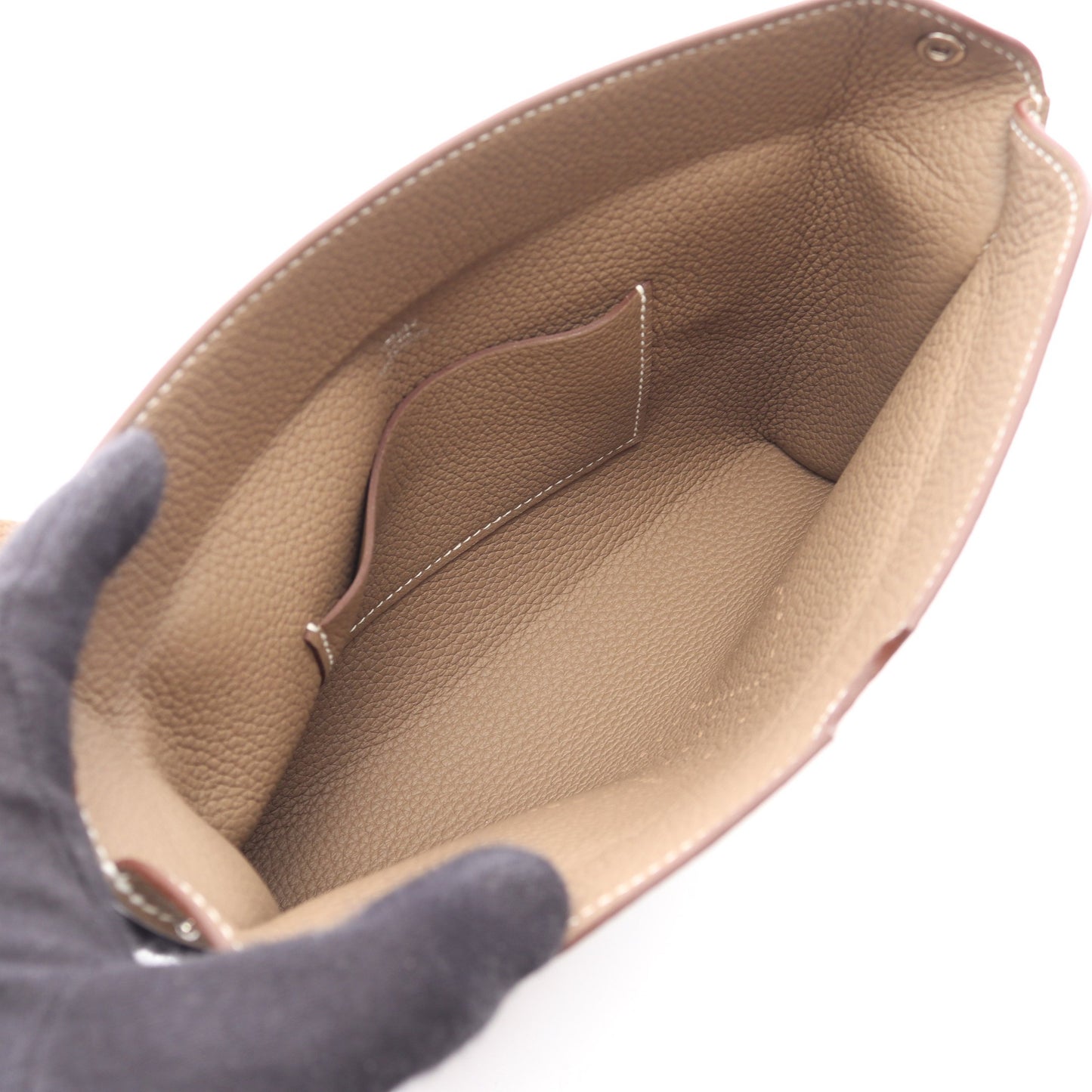 ヴィド ポッシュ エトゥープ ショルダーバッグ トゴ グレーブラウン シルバー金具 G刻印 エルメス バッグ HERMES