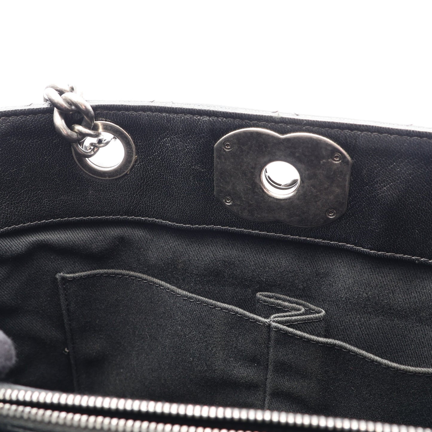 マトラッセ チェーンショルダーバッグ チェーントートバッグ レザー ブラック シルバー金具 シャネル バッグ CHANEL