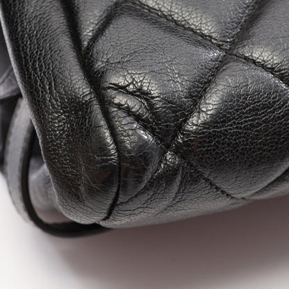 マトラッセ チェーンショルダーバッグ チェーントートバッグ レザー ブラック シルバー金具 シャネル バッグ CHANEL