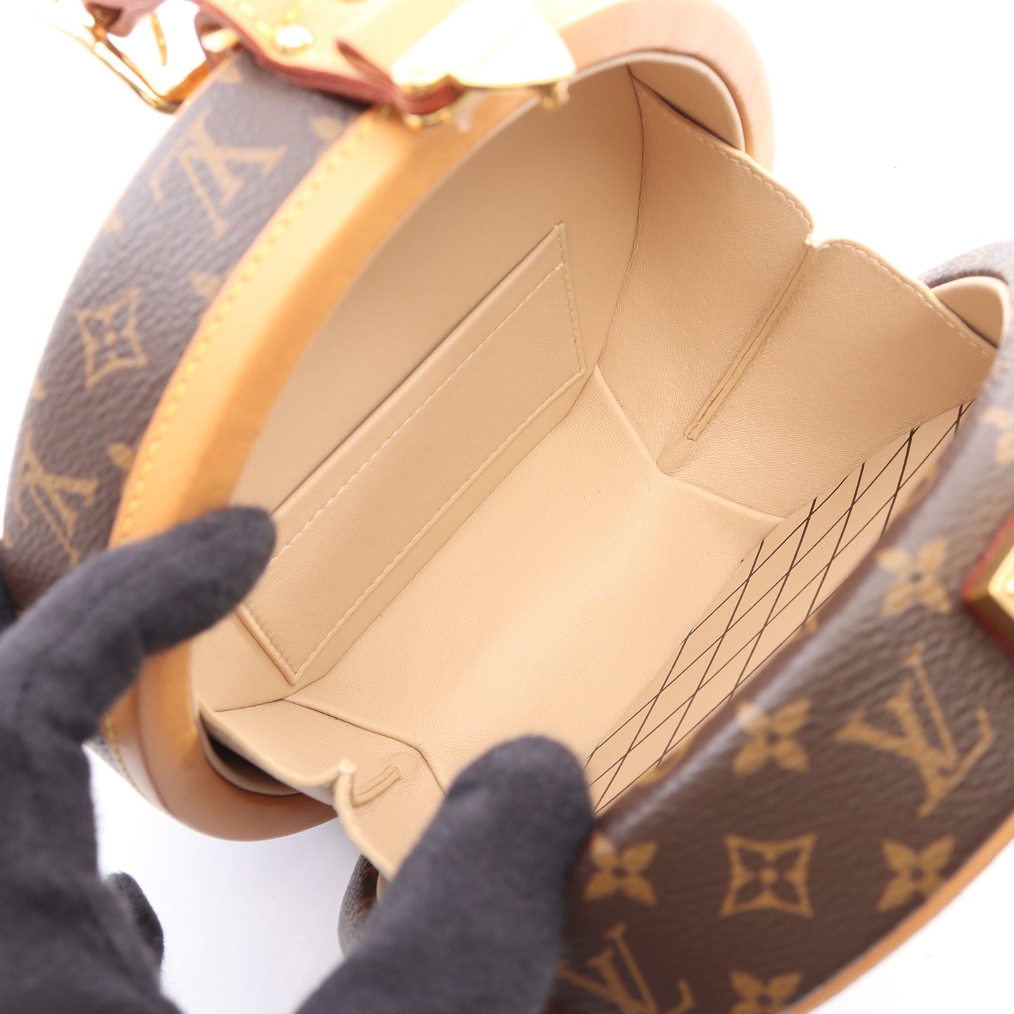 プティット ボワット シャポー モノグラム 2WAY ハンドバッグ PVC レザー ブラウン ルイヴィトン バッグ LOUIS VUITTON