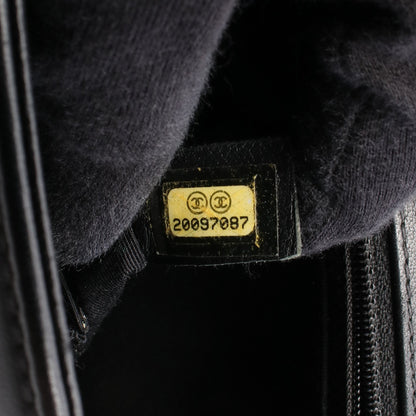 ボーイシャネル ラージ マトラッセ チェーンショルダーバッグ ラムスキン ブラック シルバー金具 シャネル バッグ CHANEL