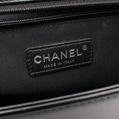 ボーイシャネル ラージ マトラッセ チェーンショルダーバッグ ラムスキン ブラック シルバー金具 シャネル バッグ CHANEL