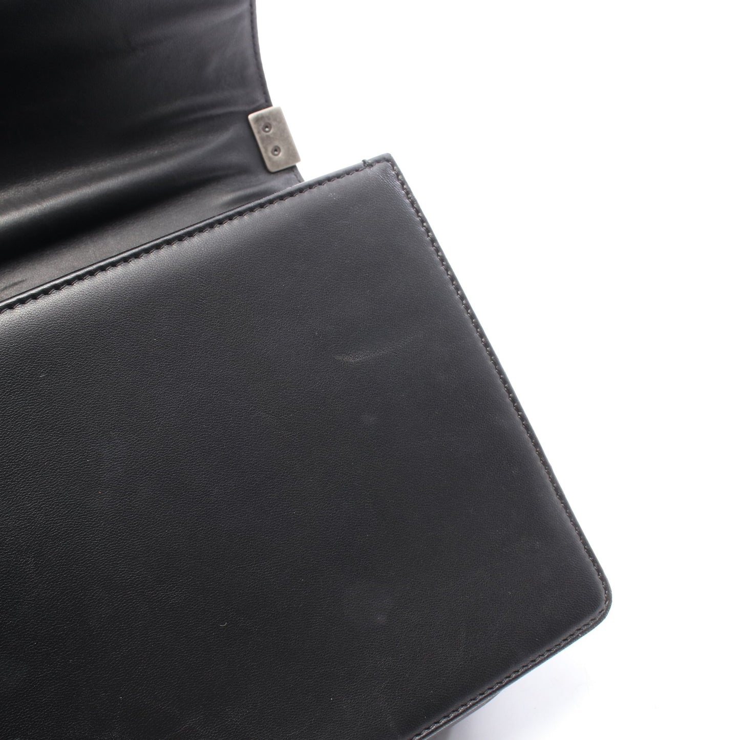 ボーイシャネル ラージ マトラッセ チェーンショルダーバッグ ラムスキン ブラック シルバー金具 シャネル バッグ CHANEL