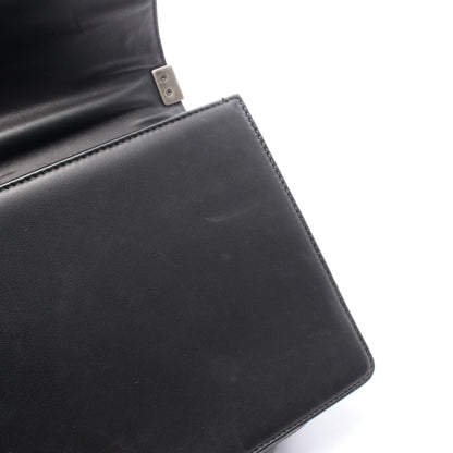 ボーイシャネル ラージ マトラッセ チェーンショルダーバッグ ラムスキン ブラック シルバー金具 シャネル バッグ CHANEL