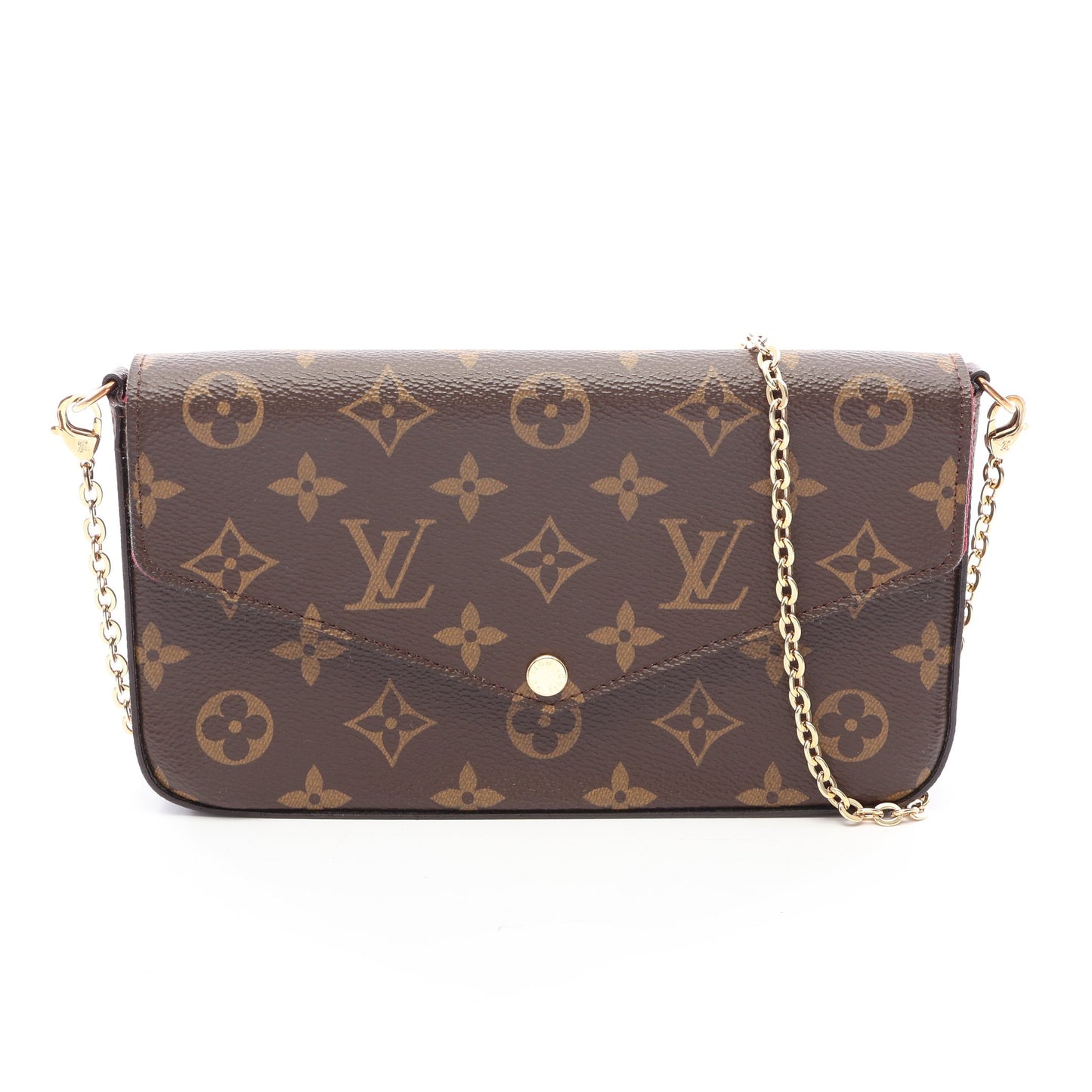 ポシェット フェリシー モノグラム フューシャ チェーンウォレット PVC レザー ブラウン ルイヴィトン バッグ LOUIS VUITTON
