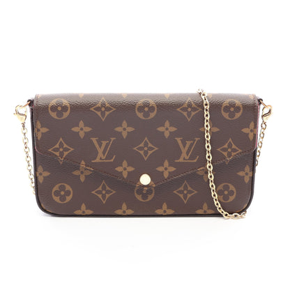 ポシェット フェリシー モノグラム フューシャ チェーンウォレット PVC レザー ブラウン ルイヴィトン バッグ LOUIS VUITTON