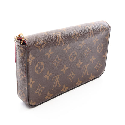 ポシェット フェリシー モノグラム フューシャ チェーンウォレット PVC レザー ブラウン ルイヴィトン バッグ LOUIS VUITTON