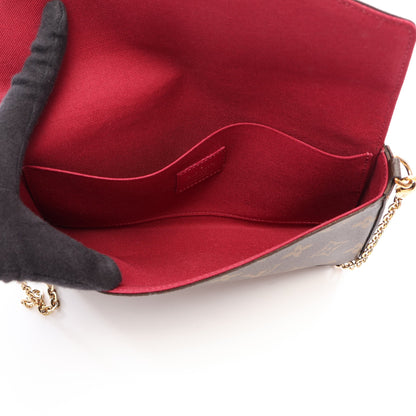 ポシェット フェリシー モノグラム フューシャ チェーンウォレット PVC レザー ブラウン ルイヴィトン バッグ LOUIS VUITTON