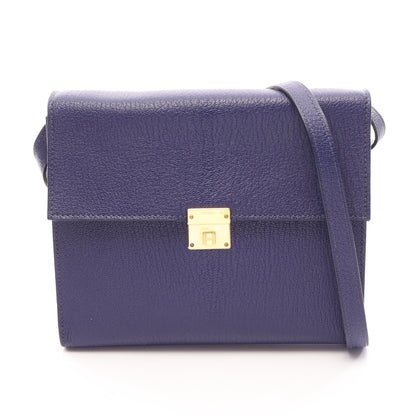クリック16 ブルーアンクル ショルダーバッグ シェーブル ダークブルー ゴールド金具 D刻印 エルメス バッグ HERMES