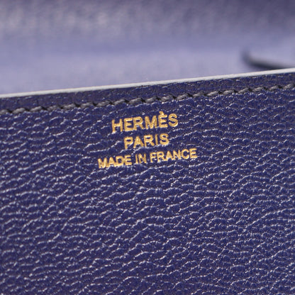 クリック16 ブルーアンクル ショルダーバッグ シェーブル ダークブルー ゴールド金具 D刻印 エルメス バッグ HERMES