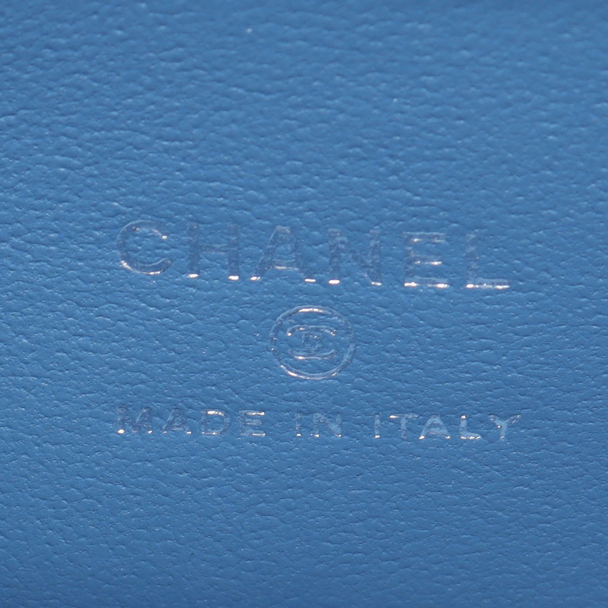 マトラッセ バニティ チェーンショルダーバッグ デニム ブルー シルバー金具 シャネル バッグ CHANEL