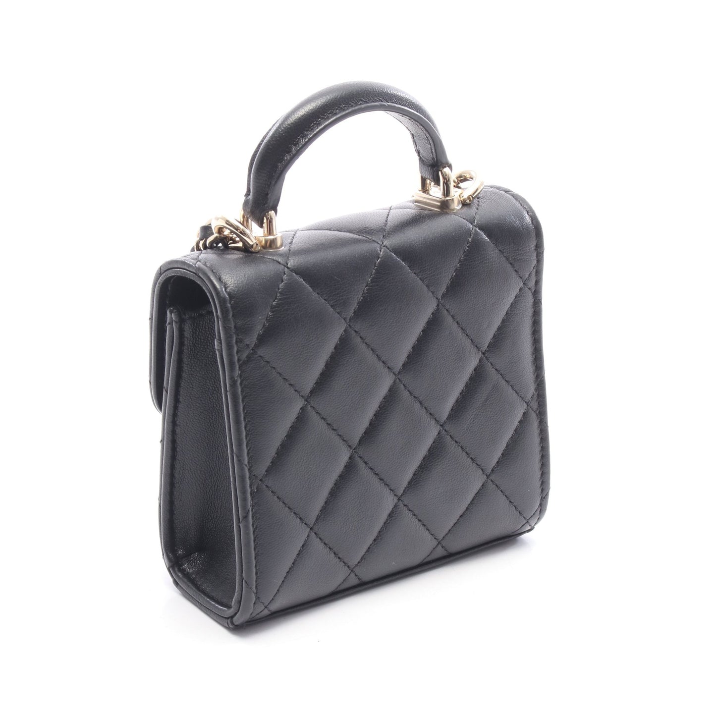 トレンディCC チェーンショルダーバッグ ラムスキン ブラック ゴールド金具 シャネル バッグ CHANEL