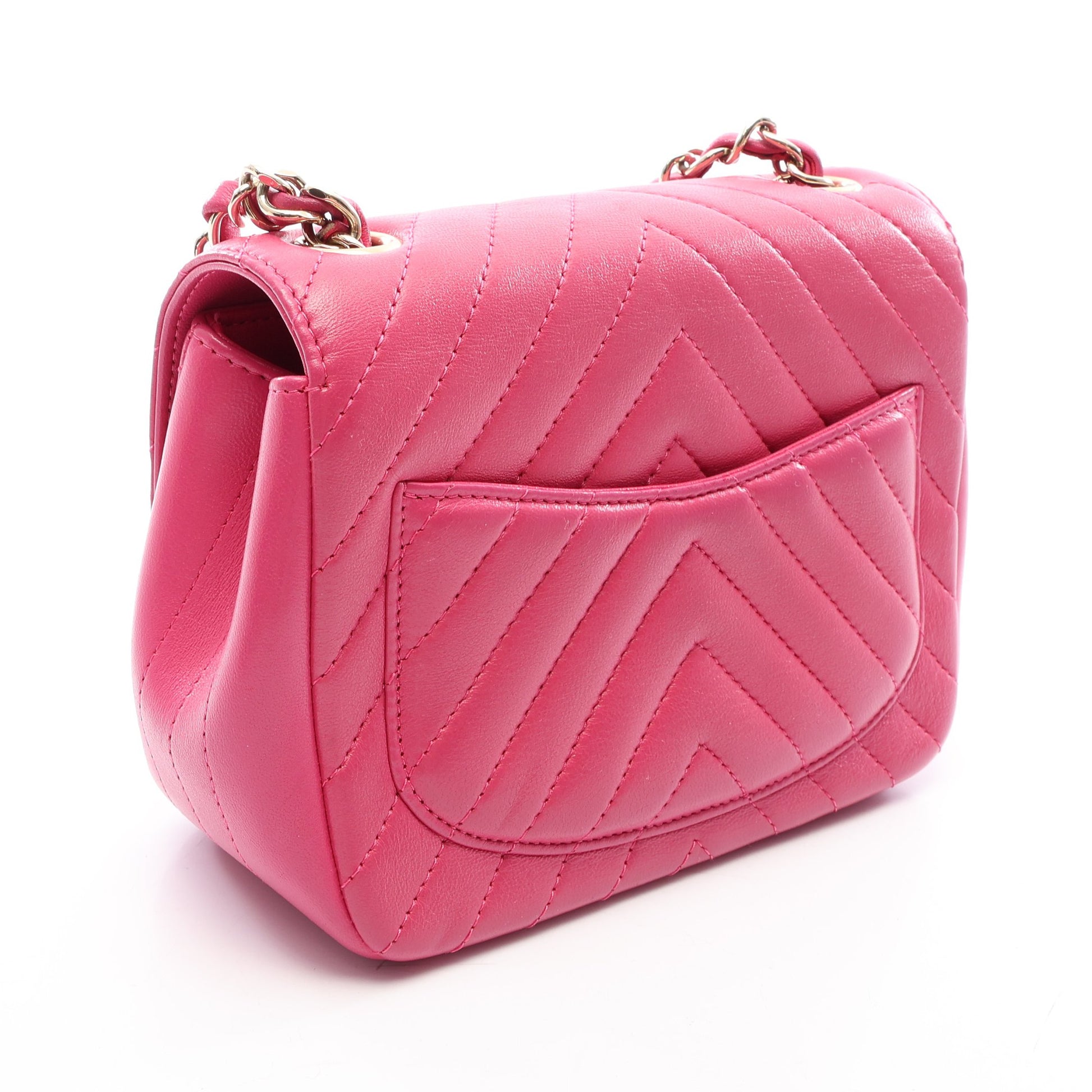 ミニマトラッセ チェーンショルダーバッグ ラムスキン ピンク ゴールド金具 シャネル バッグ CHANEL