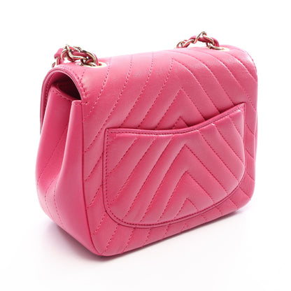 ミニマトラッセ チェーンショルダーバッグ ラムスキン ピンク ゴールド金具 シャネル バッグ CHANEL
