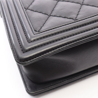 ボーイシャネル チェーンショルダーバッグ ラムスキン ブラック シルバー金具 シャネル バッグ CHANEL