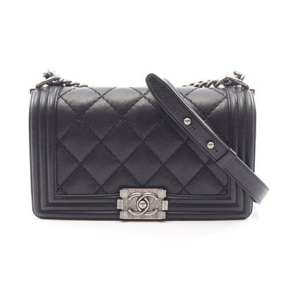 ボーイシャネル チェーンショルダーバッグ ラムスキン ブラック シルバー金具 シャネル バッグ CHANEL