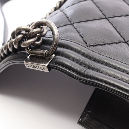 ボーイシャネル チェーンショルダーバッグ ラムスキン ブラック シルバー金具 シャネル バッグ CHANEL