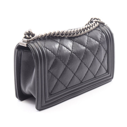 ボーイシャネル チェーンショルダーバッグ ラムスキン ブラック シルバー金具 シャネル バッグ CHANEL