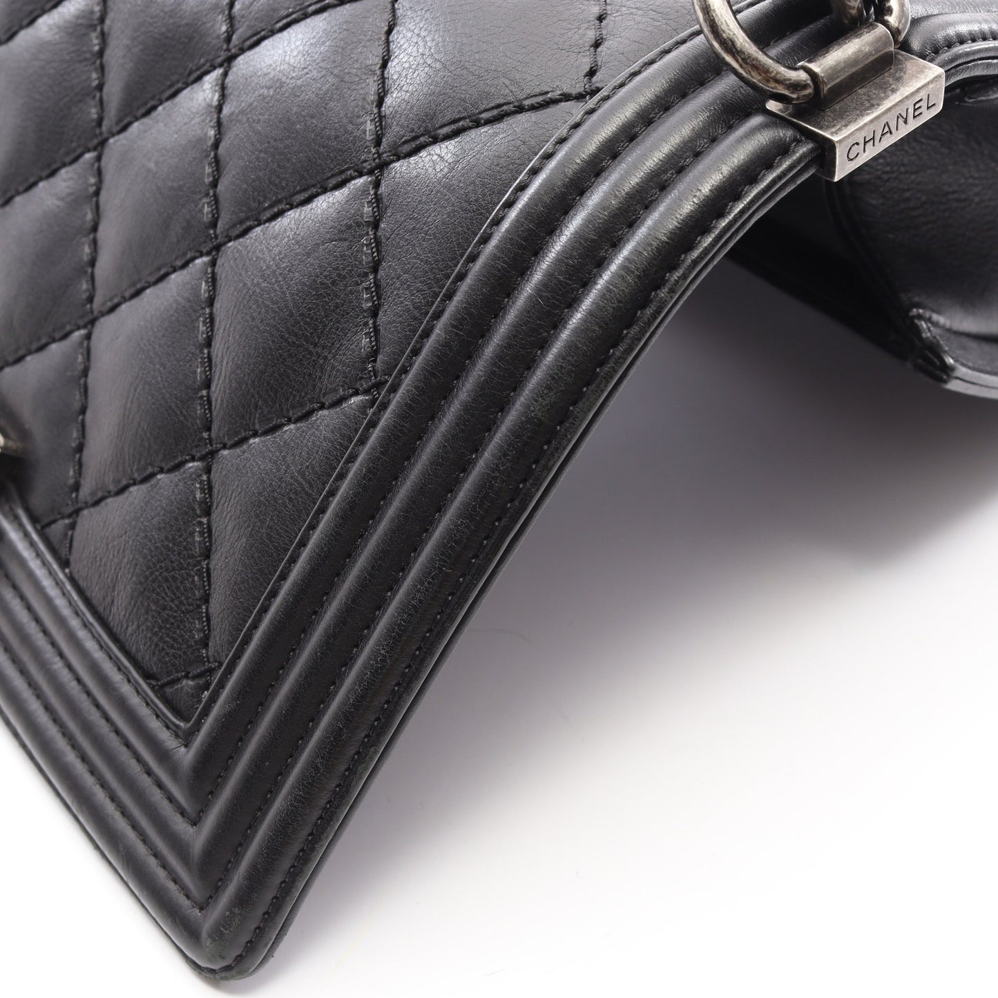 ボーイシャネル チェーンショルダーバッグ ラムスキン ブラック シルバー金具 シャネル バッグ CHANEL
