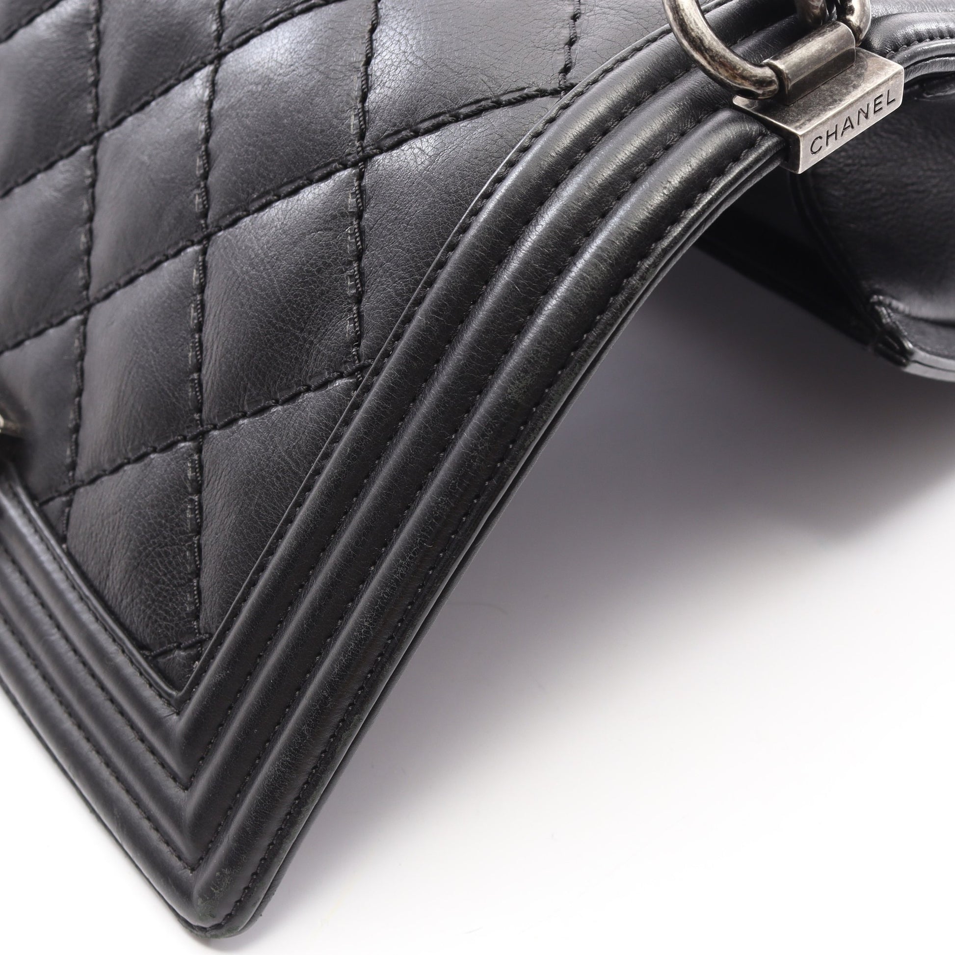 ボーイシャネル チェーンショルダーバッグ ラムスキン ブラック シルバー金具 シャネル バッグ CHANEL