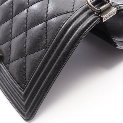 ボーイシャネル チェーンショルダーバッグ ラムスキン ブラック シルバー金具 シャネル バッグ CHANEL
