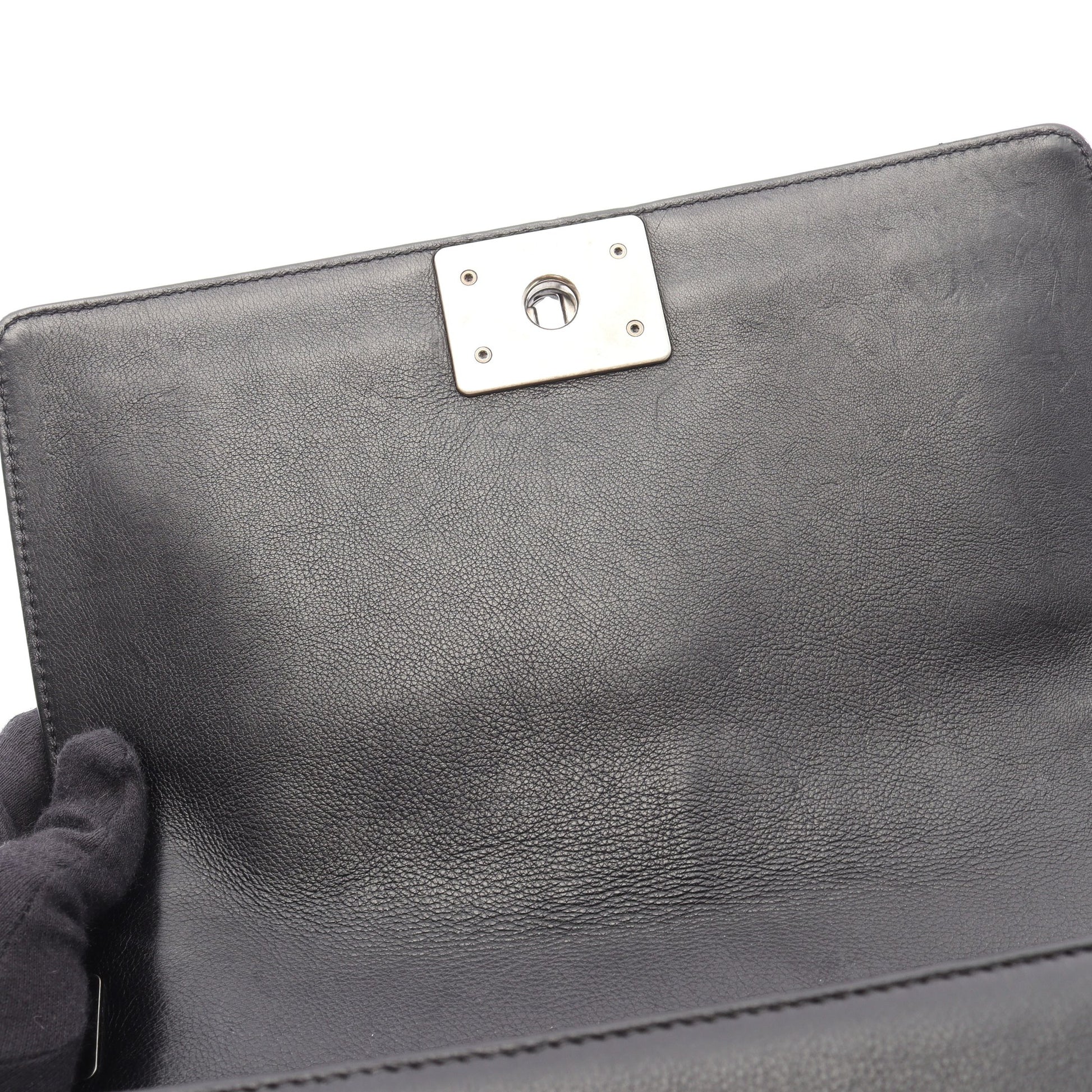 ボーイシャネル チェーンショルダーバッグ ラムスキン ブラック シルバー金具 シャネル バッグ CHANEL