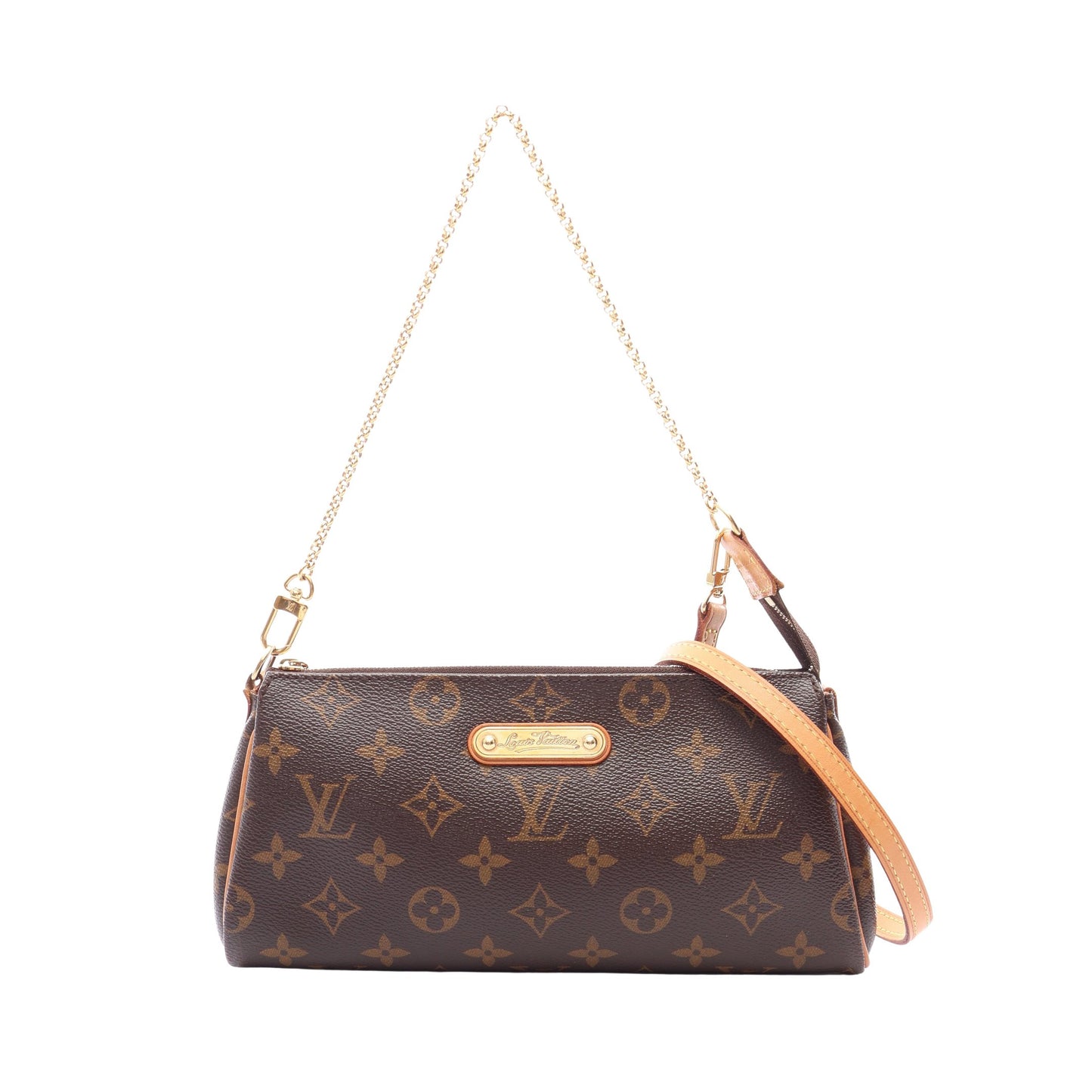 エヴァ モノグラム 2WAY チェーンショルダーバッグ PVC レザー ブラウン ルイヴィトン バッグ LOUIS VUITTON