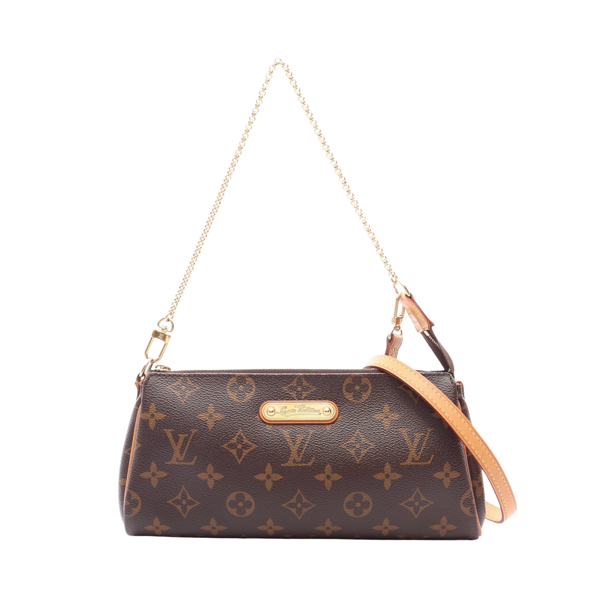 エヴァ モノグラム 2WAY チェーンショルダーバッグ PVC レザー ブラウン ルイヴィトン バッグ LOUIS VUITTON