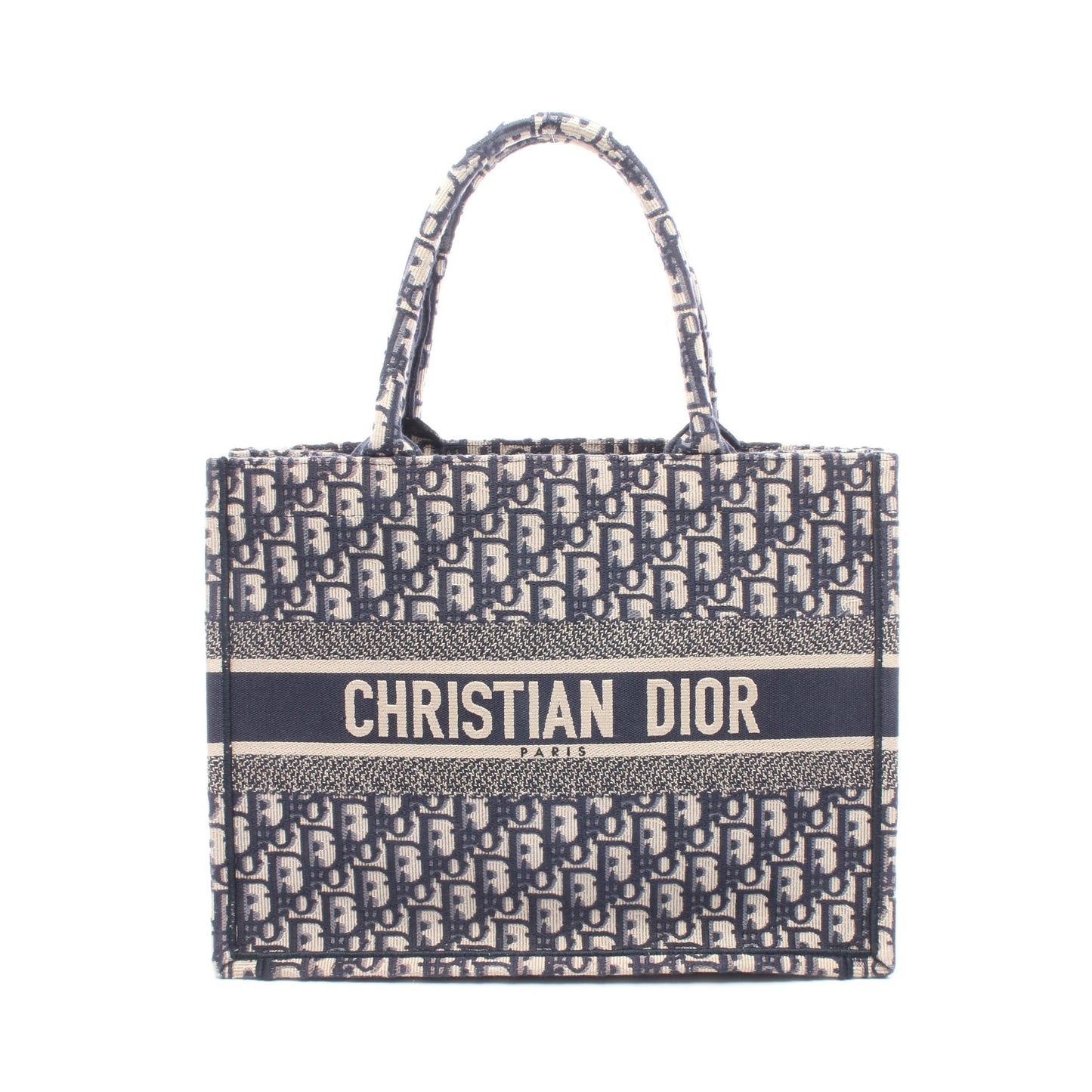 BOOK TOTE ブックトート ミディアム ハンドバッグ トートバッグ キャンバス ネイビー ベージュ クリスチャンディオール バッグ Christian Dior