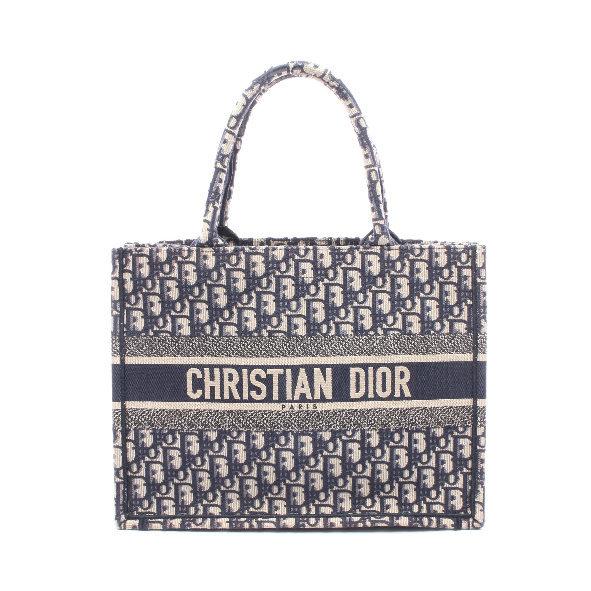 BOOK TOTE ブックトート ミディアム ハンドバッグ トートバッグ キャンバス ネイビー ベージュ クリスチャンディオール バッグ Christian Dior