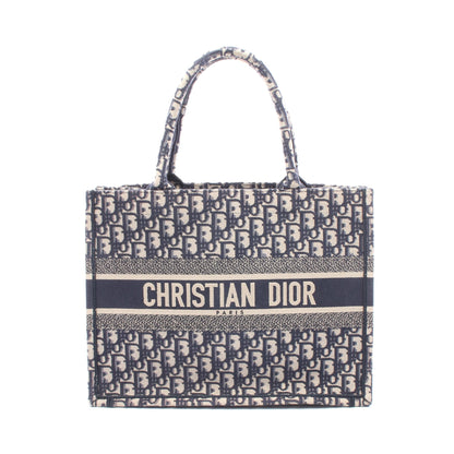 BOOK TOTE ブックトート ミディアム ハンドバッグ トートバッグ キャンバス ネイビー ベージュ クリスチャンディオール バッグ Christian Dior