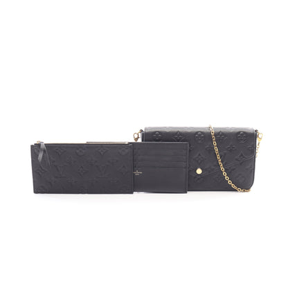 ポシェット フェリシー モノグラムアンプラント ノワール チェーンウォレット レザー ブラック ルイヴィトン バッグ LOUIS VUITTON